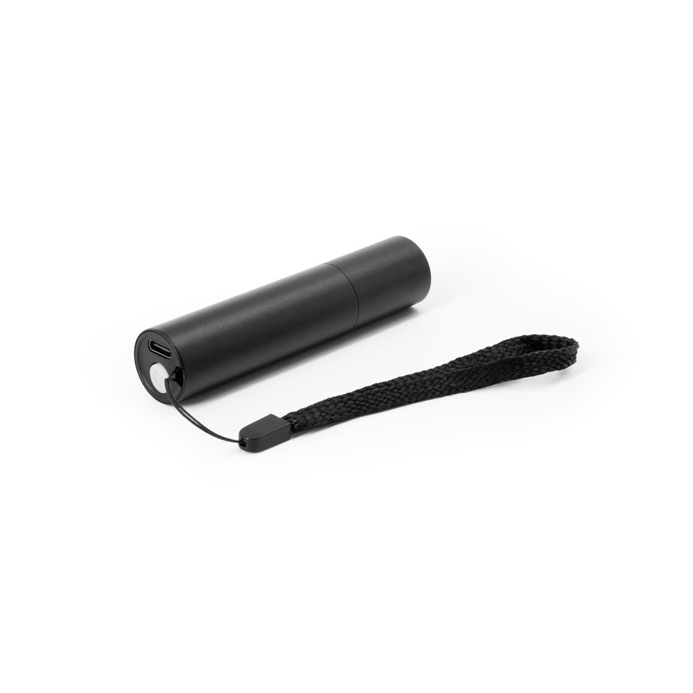 BRUCE. Torcia ricaricabile realizzata in alluminio riciclato (100% rAL) con punta estensibile di 30 mm