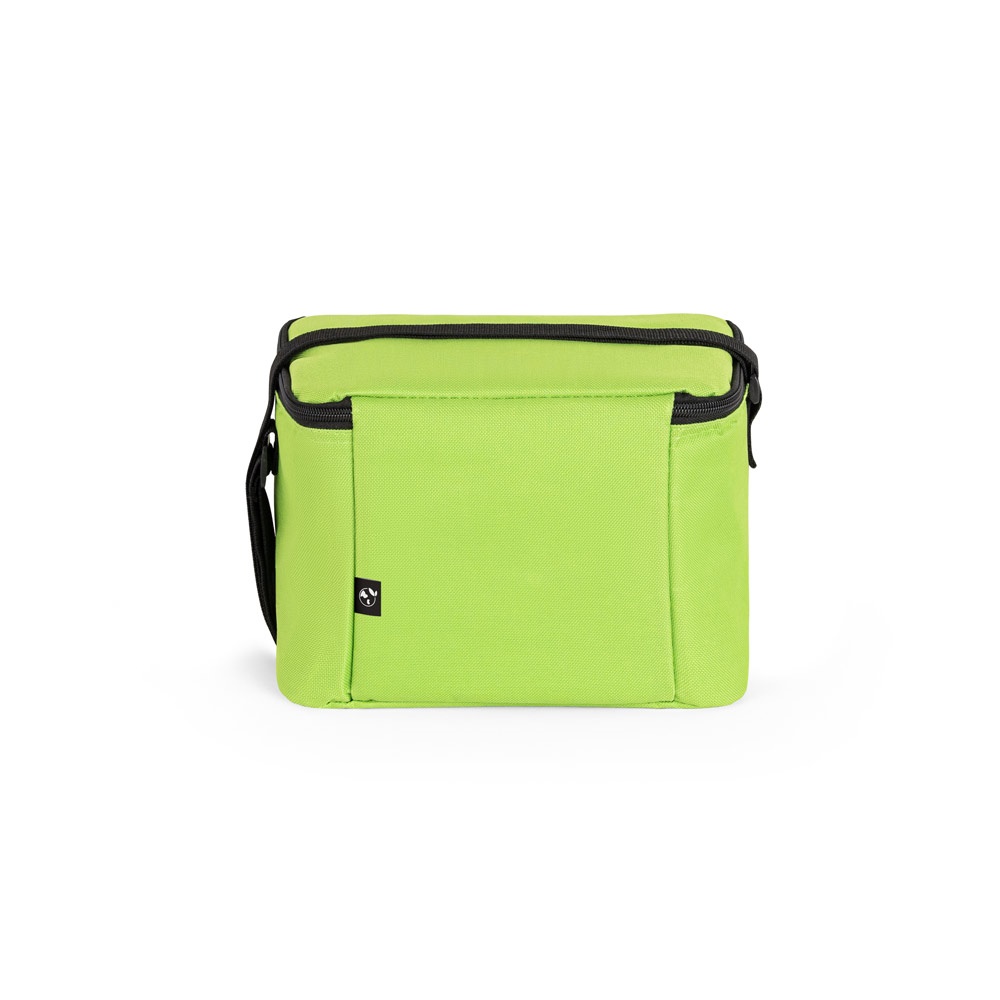 CANCUN. Borsa termica in poliestere riciclato 600D con cinghia regolabile 7 L