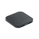 CAROLINE. Caricatore wireless superveloce da 15 W con HUB 2 porte USB-A in ABS riciclato (60% rABS)