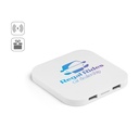 CAROLINE. Caricatore wireless superveloce da 15 W con HUB 2 porte USB-A in ABS riciclato (60% rABS)