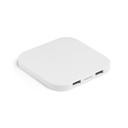 CAROLINE. Caricatore wireless superveloce da 15 W con HUB 2 porte USB-A in ABS riciclato (60% rABS)