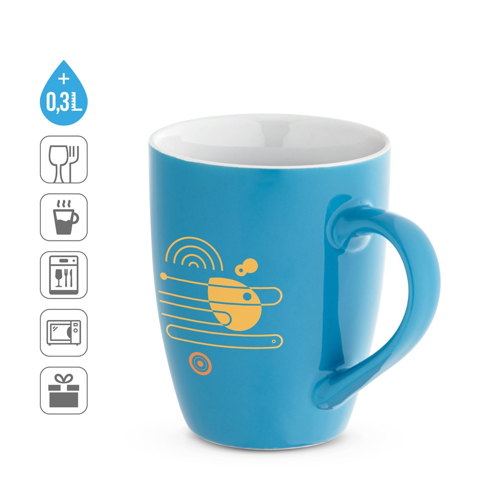 CINANDER. Tazza in ceramica con finitura lucida, 370 ml