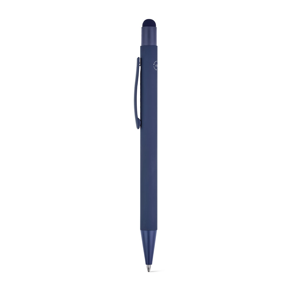 CLINT TOUCH. Penna a sfera dal design moderno, realizzata in alluminio riciclato (100% rAL) con finitura gommata