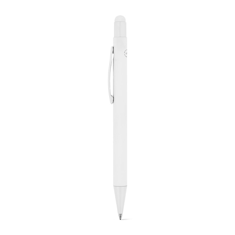 CLINT TOUCH. Penna a sfera dal design moderno, realizzata in alluminio riciclato (100% rAL) con finitura gommata
