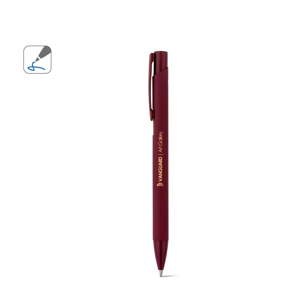CLINT. Penna a sfera in alluminio riciclato (100% rAL) con finitura in gomma