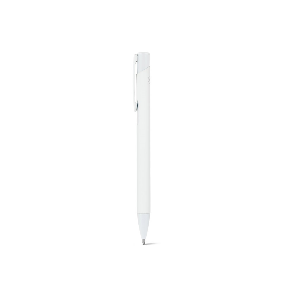 CLINT. Penna a sfera in alluminio riciclato (100% rAL) con finitura in gomma