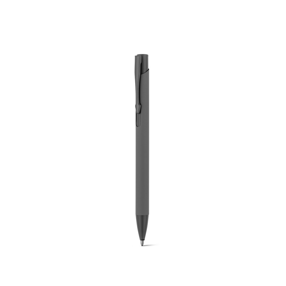 CLINT. Penna a sfera in alluminio riciclato (100% rAL) con finitura in gomma
