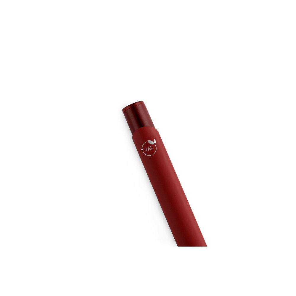 CLINT. Penna a sfera in alluminio riciclato (100% rAL) con finitura in gomma