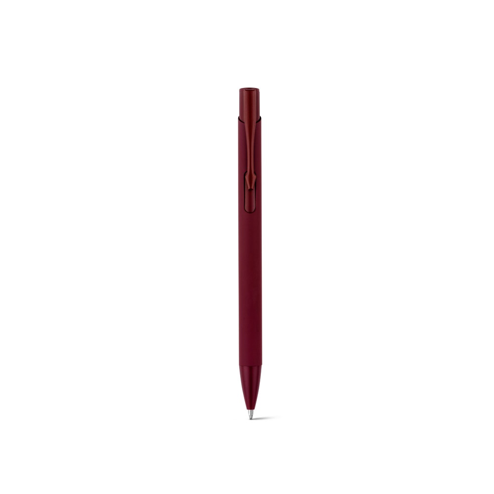 CLINT. Penna a sfera in alluminio riciclato (100% rAL) con finitura in gomma