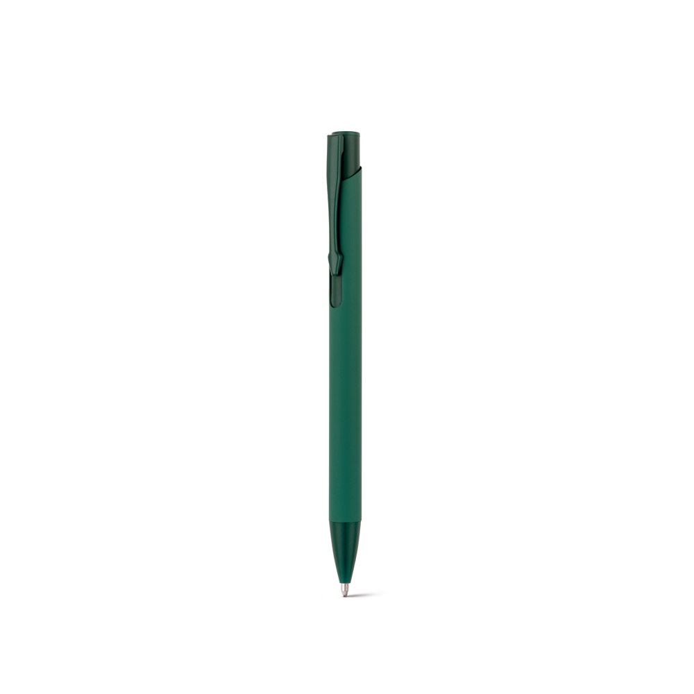 CLINT. Penna a sfera in alluminio riciclato (100% rAL) con finitura in gomma