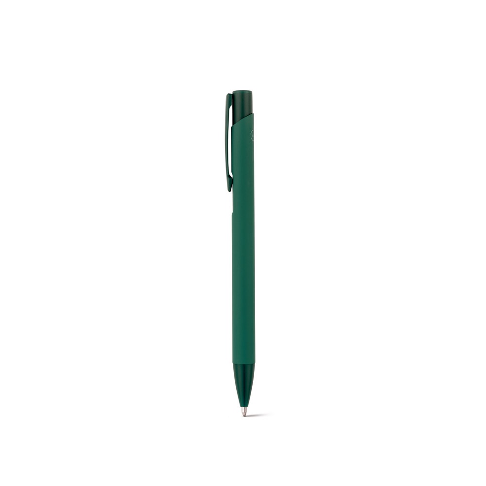 CLINT. Penna a sfera in alluminio riciclato (100% rAL) con finitura in gomma