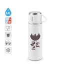 COMANECI. Borraccia in acciaio inox con doppia parete (90% riciclato) con finitura opaca 490 mL