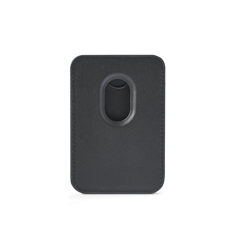 CONNOR. Porta tessere magnetico in similpelle, si fissa facilmente sul retro del cellulare e offre protezione RFID