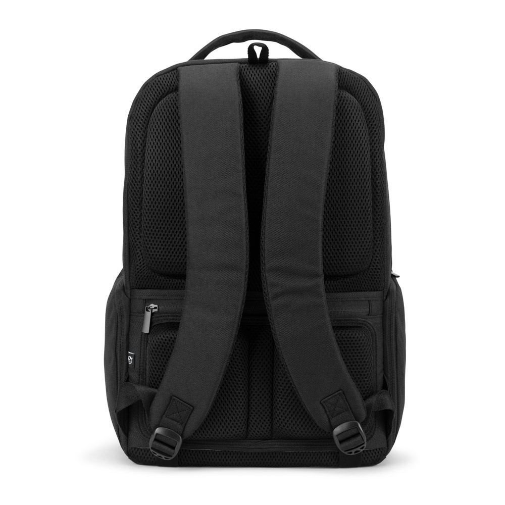 COPENHAGEN. Zaino in twill riciclato idrorepellente con due ampie tasche anteriori da 17'3"