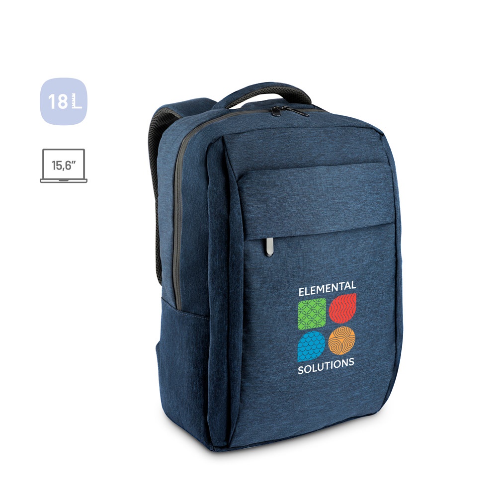 COVENTRY. Zaino porta laptop completamente imbottito in poliestere riciclato ad alta densità 300D e fodera in poliestere riciclato 210D 15.6'