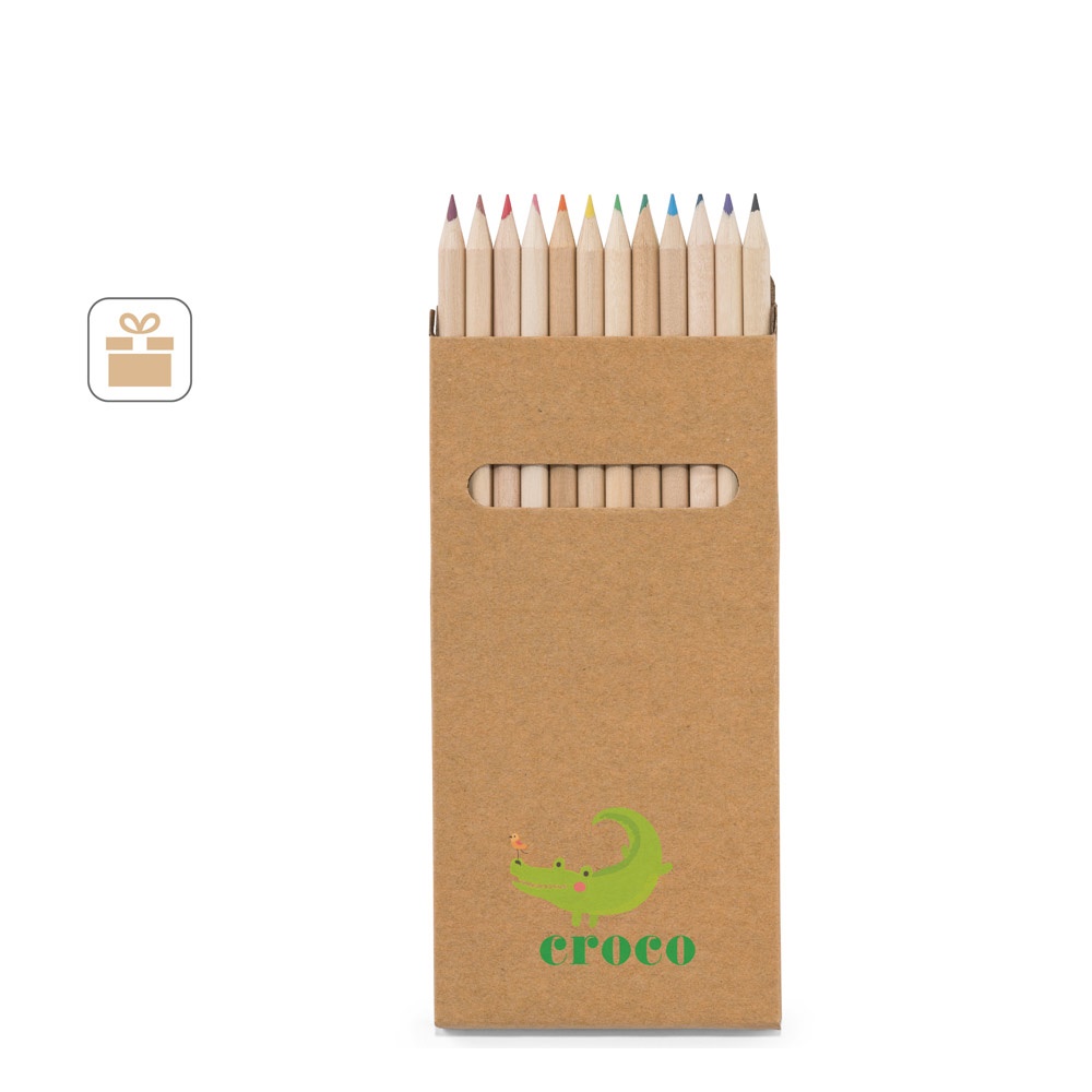 CROCO. Scatola con 12 matite colorate