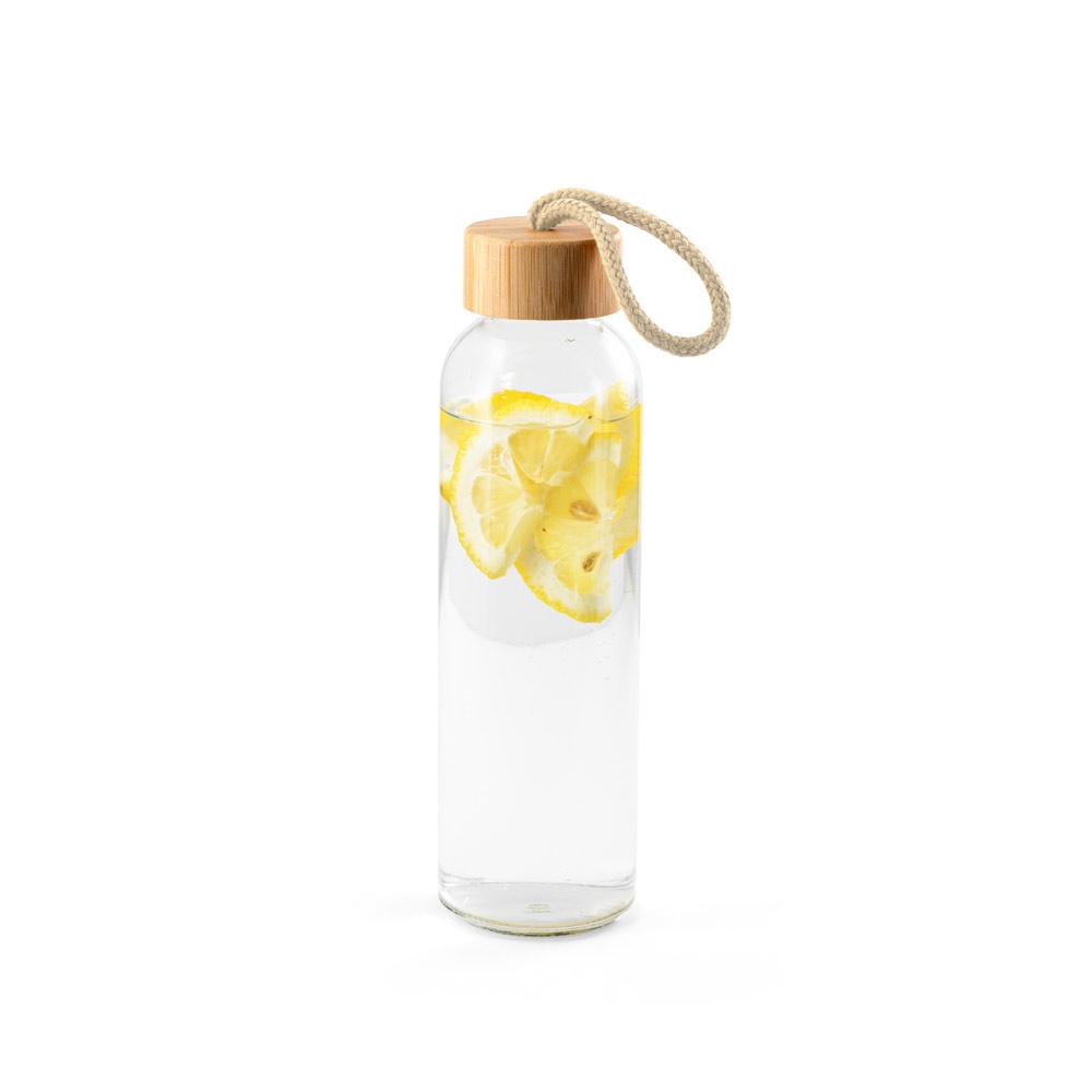 CROSBY. Borraccia in vetro con tappo in bambù, 520 ml