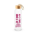 CROSBY. Borraccia in vetro con tappo in bambù, 520 ml