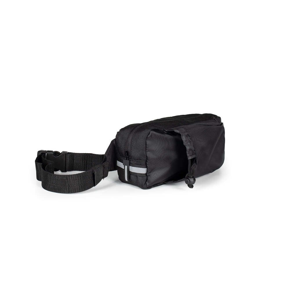 DELFOS POUCH SHINY. Marsupio 300D poliestere riciclato (finitura lucida) e 600D poliestere riciclato con elementi riflettenti