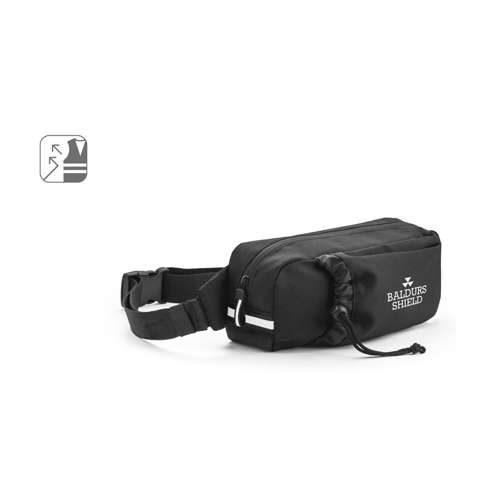 DELFOS POUCH. Marsupio 300D poliestere riciclato e 600D poliestere riciclato con elementi riflettenti