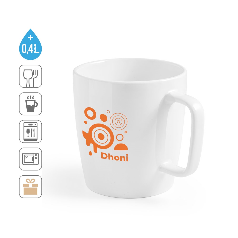 DHONI WHITE. Tazza in ceramica da 450 ml