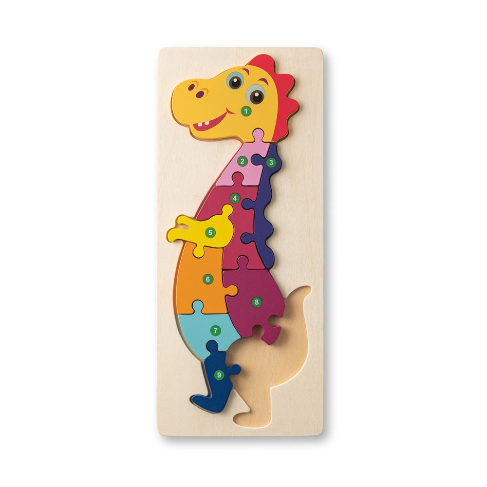 DIPLODOCO. Puzzle in legno compensato a forma di dinosauro