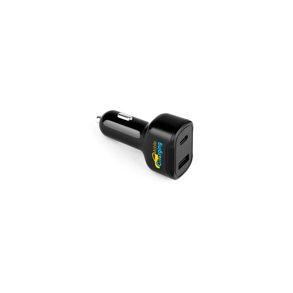 DIRAC. Adattatore per accendisigari con porta USB-A 18W e USB-C 20W in ABS riciclato (100% rABS)