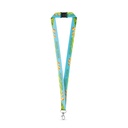 DOVER. SET Lanyard SUBLIMATION Long II (20 mm) in poliestere riciclato (100% rPET) con moschettone a leva da 20 mm e chiusura di sicurezza