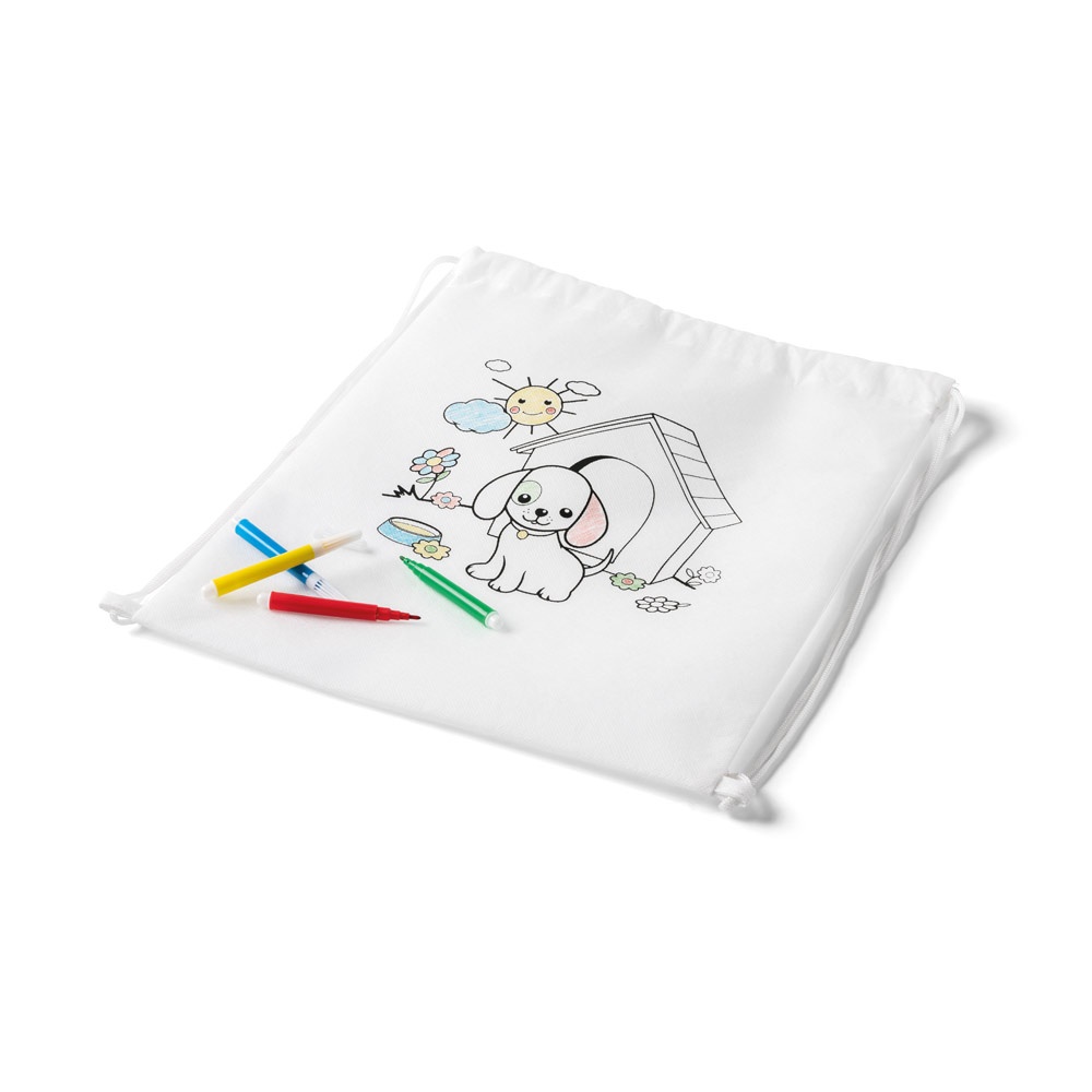 DRAWS. Zaino a sacca con disegno da colorare (80 g/m²)