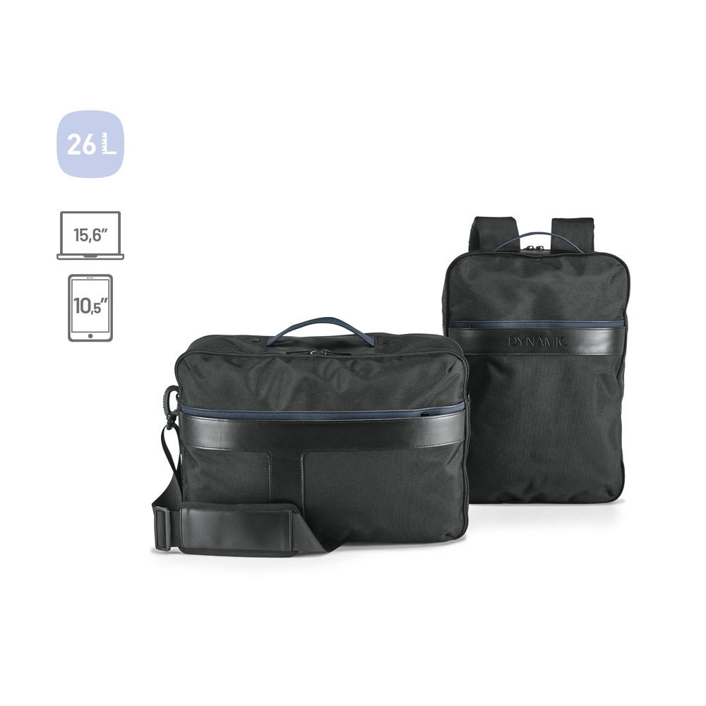 DYNAMIC BACKPACK I. Zaino porta PC 15'6'' 2 in 1 in poliestere 1680D e nylon