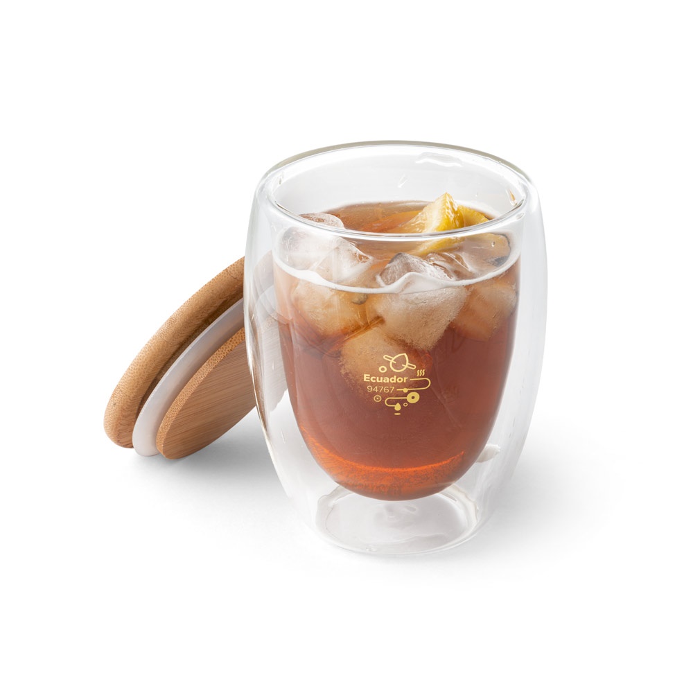 ECUADOR L. Bicchiere da viaggio in vetro borosilicato 350 mL