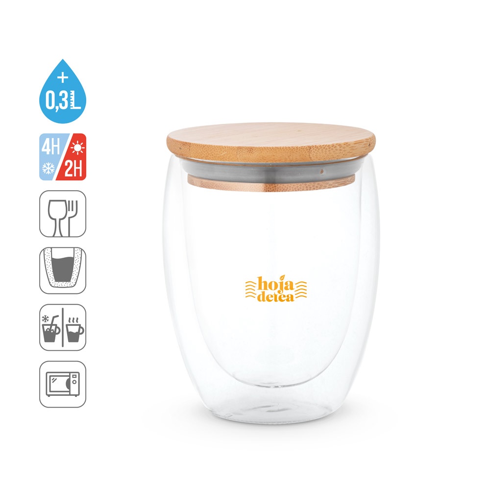 ECUADOR L. Bicchiere da viaggio in vetro borosilicato 350 mL