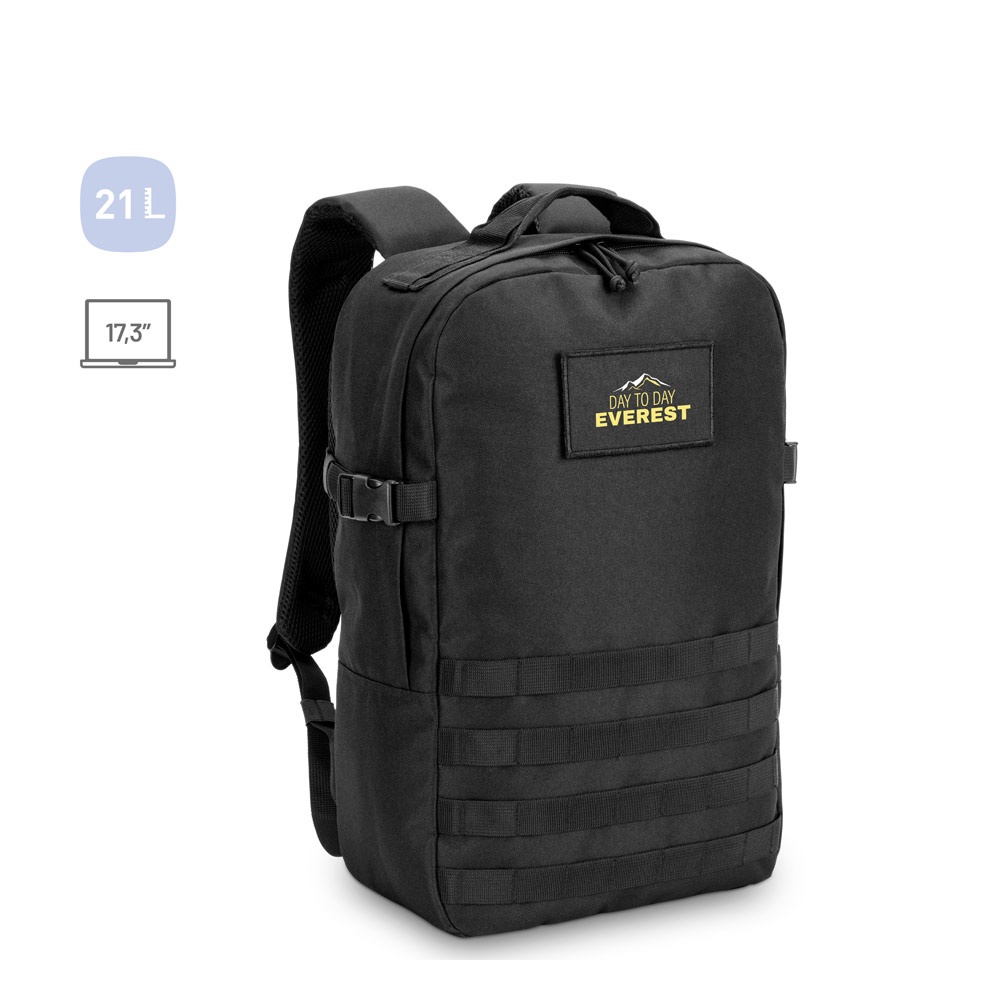 EDINBURGH BPACK. Zaino stile militare in poliestere riciclato 600D, ad alta densità e foderato in poliestere riciclato 210D da 17.3'