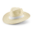 EDWARD POLI. Cappello in paglia naturale con nastro in poliestere