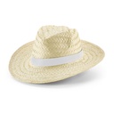 EDWARD RIB. Cappello di paglia naturale con elastico stampato a sublimazione