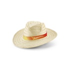 EDWARD RIB. Cappello di paglia naturale con elastico stampato a sublimazione