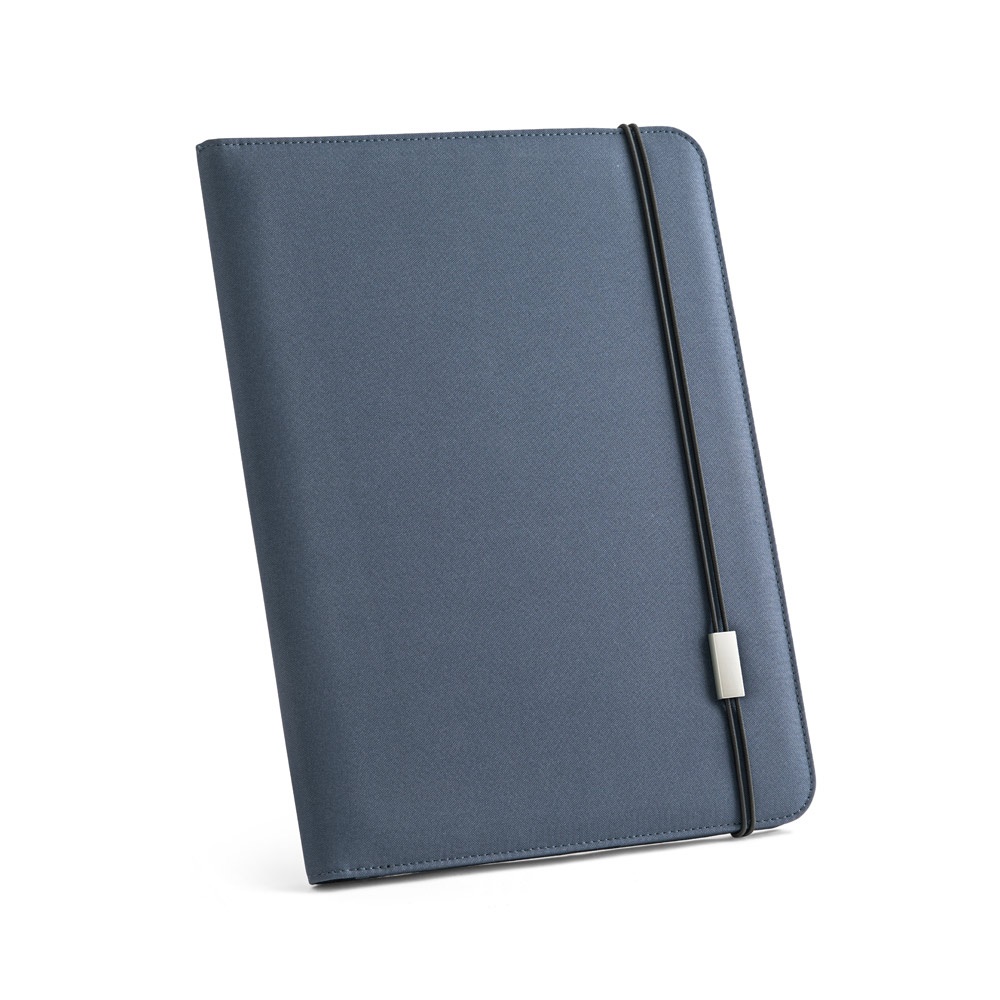 EMERGE FOLDER II. Cartella A4 in in poliestere riciclato (100% rPET) 300D con chiusura ad elastico