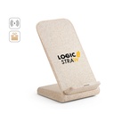 ENGLERT. Supporto per smartphone con caricatore wireless veloce da 10W in ABS riciclato (70% rABS) e fibra di paglia