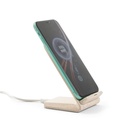 ENGLERT. Supporto per smartphone con caricatore wireless veloce da 10W in ABS riciclato (70% rABS) e fibra di paglia