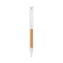 EVANS. Set composto da una penna a sfera e da un portachiavi, entrambi in metallo e sughero