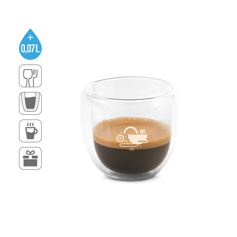 EXPRESSO. Set da caffè in vetro borosilicato con 2 tazze
