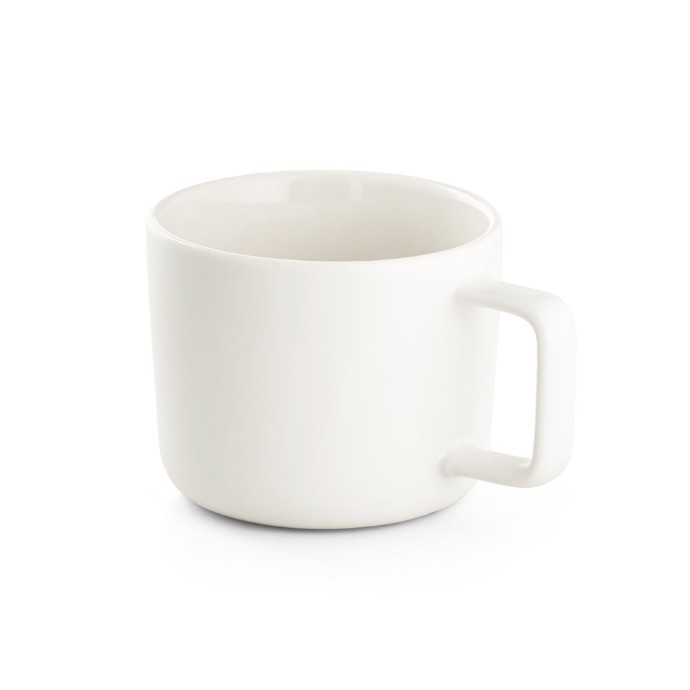 FANGIO. Tazza in ceramica da 220 mL con tappo e base in bambù