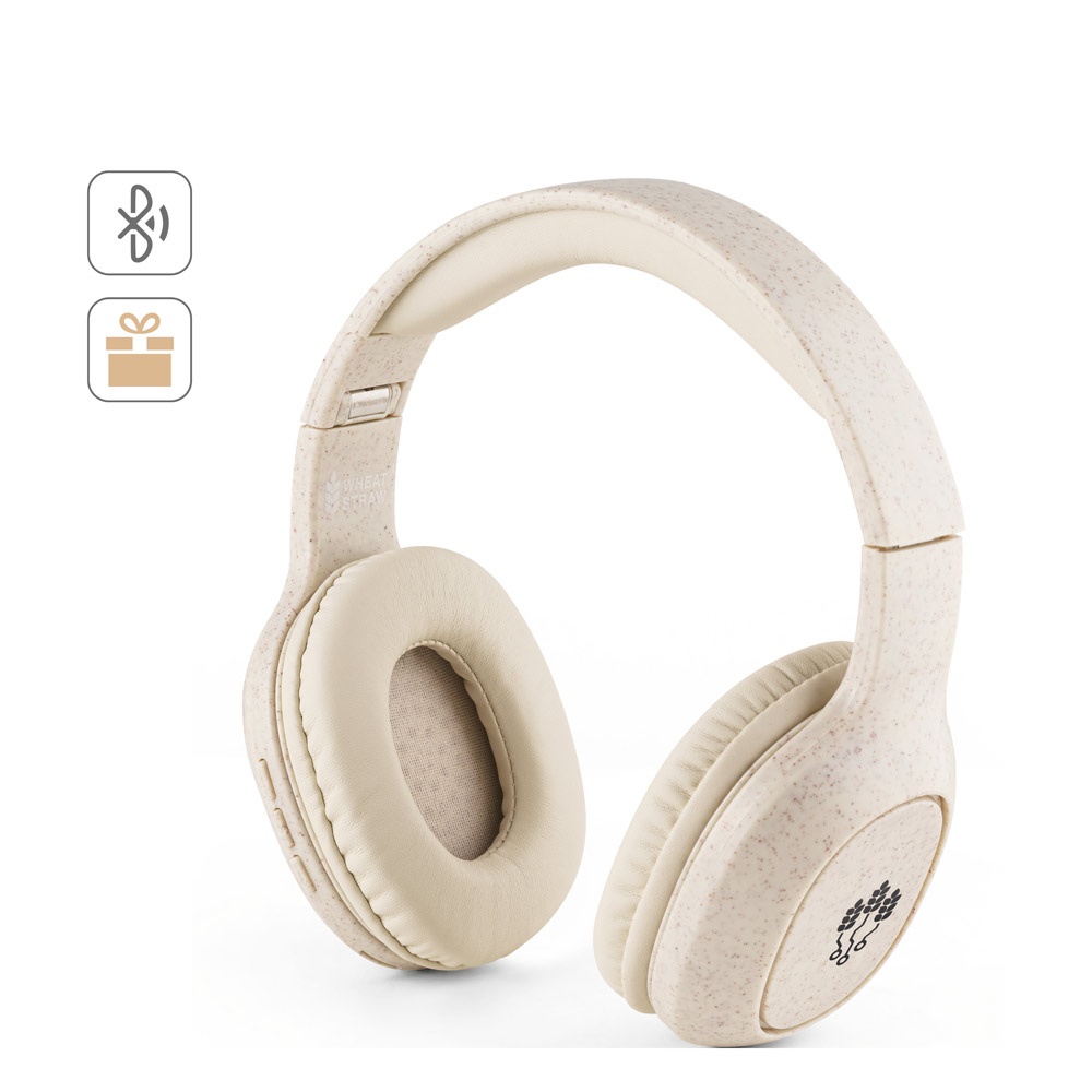 FEYNMAN. Cuffie wireless pieghevoli con batteria di 4 ore in paglia di grano e ABS