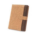 FIELDING. Cartellina A5 in sughero e poliestere riciclato(100% rPET) con blocco note rimovibile