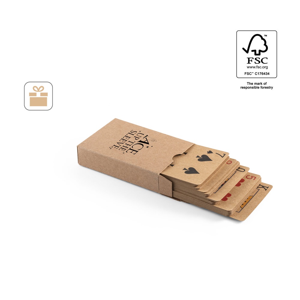 FISCHER. Mazzo di 54 carte classiche in carta kraft, con materiale certificato FSC™ e altri materiali controllati