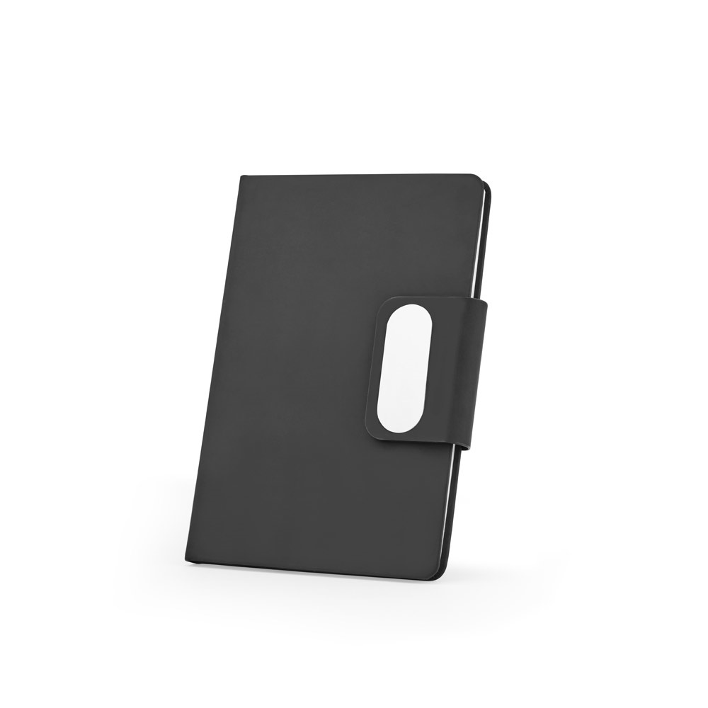 GARRETT. Set composto da 1 penna a sfera e 1 blocco note, realizzati in PU e acciaio inossidabile