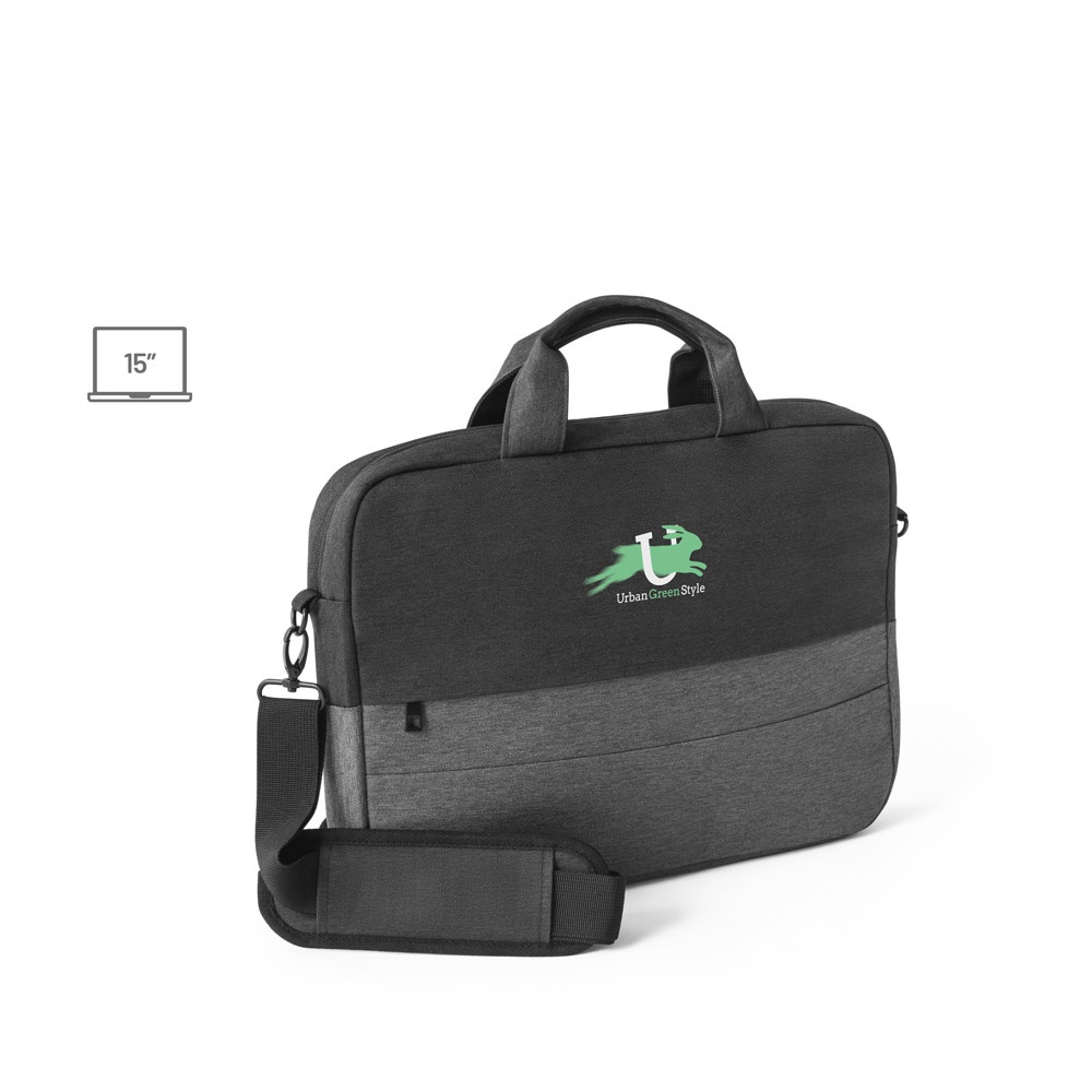 GENOA. Borsa imbottita per laptop in poliestere riciclato 600D ad alta densità da 15"