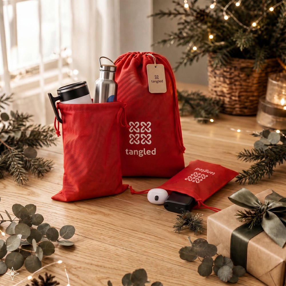 GIFT BAG L. Grande sacco in tessuto non tessuto termosaldato (60 g/m²)