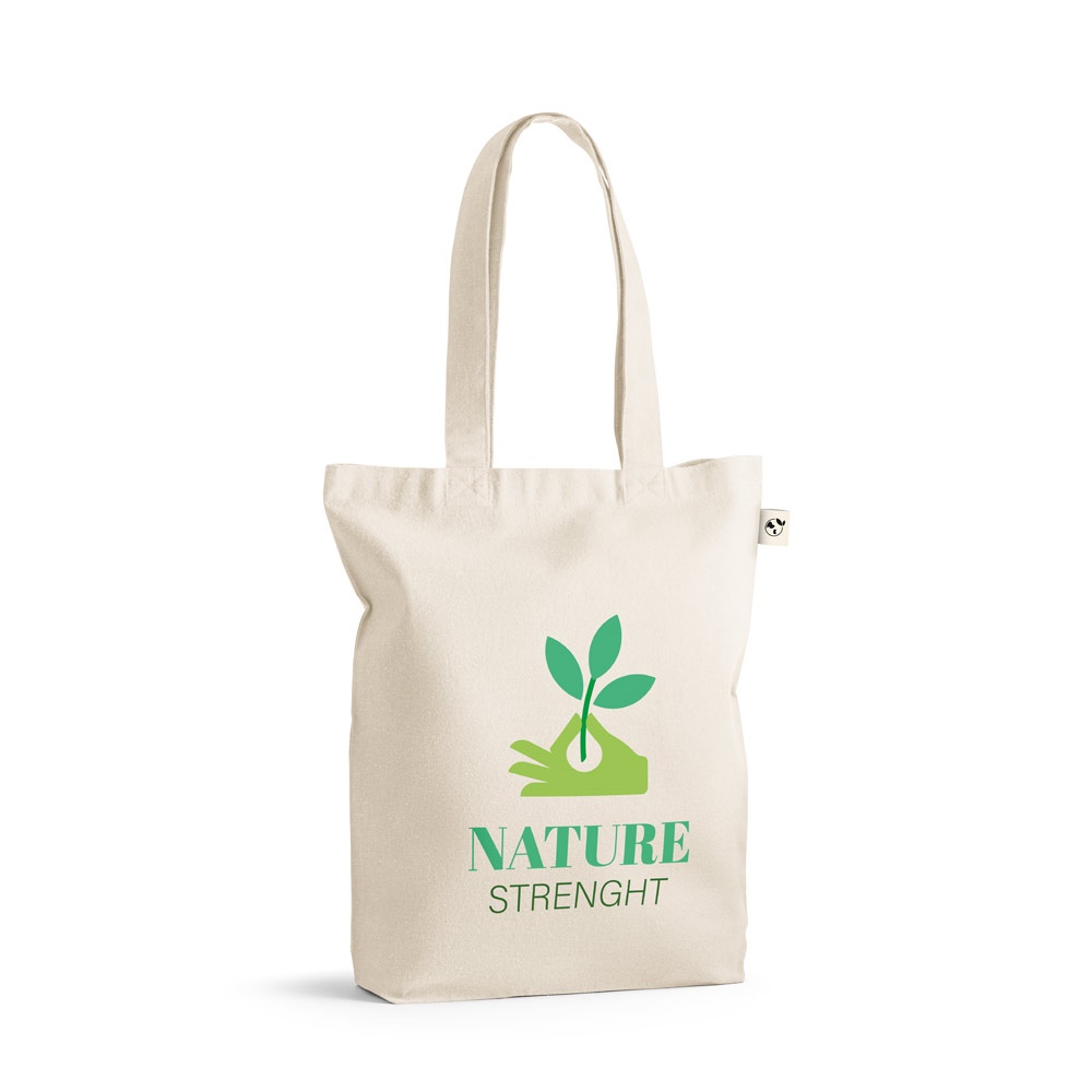 GIRONA. Borsa in cotone (50%), cotone riciclato (30%) e poliestere (20% rPET) (220 g/m²)