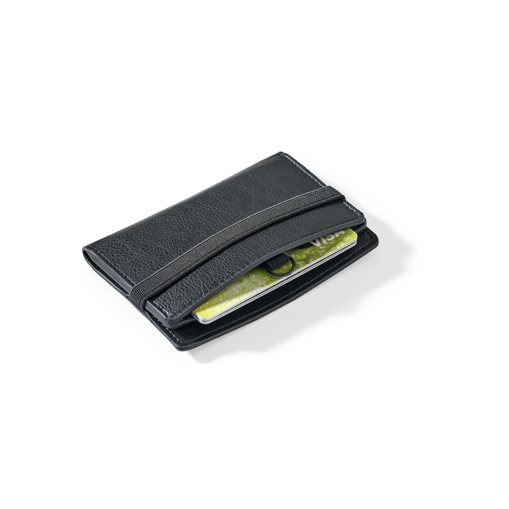 GLENN. Porta tessere in PU con chiusura elastica